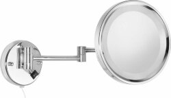 Настенное круглое косметическое зеркало (3x) с LED подсветкой STIL HAUS, хром - 1097(08)