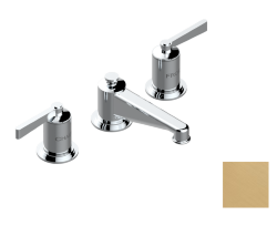 Смеситель для раковины на три отверстия устанавливаемый на борту с донным клапаном, THG Faubourg metal с рукоятками, матовое золото (F07) - G2U-151 Смеситель для раковины на три отверстия устанавливаемый на борту с донным клапаном, THG Faubourg metal с рукоятками, матовое золото (F07) - G2U-151