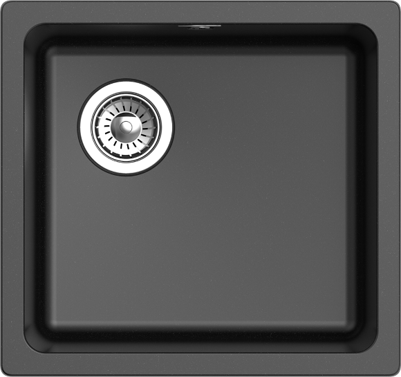 Кухонная мойка Berkana 485x455, 1 чаша, Rivelato, BK-45 nero цвет: черный
