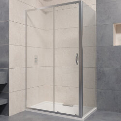 RGW Душевой уголок PA-76 100х100 профиль хром стекло прозрачное алюминий, стекло арт. 35087600-11