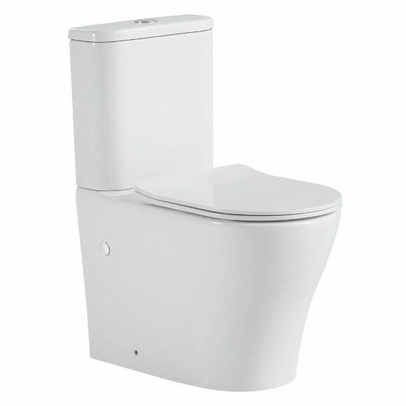 Унитаз компакт (620x360x810), W-7789 P-trap, Geberit, Rimless, anti-dirt, Black&White арт. 7792W