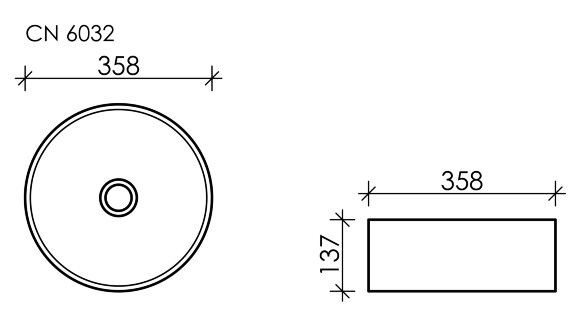 Раковина накладная круглая Element Ceramica Nova (белый) CN6032 Раковина накладная круглая Element Ceramica Nova (белый) CN6032