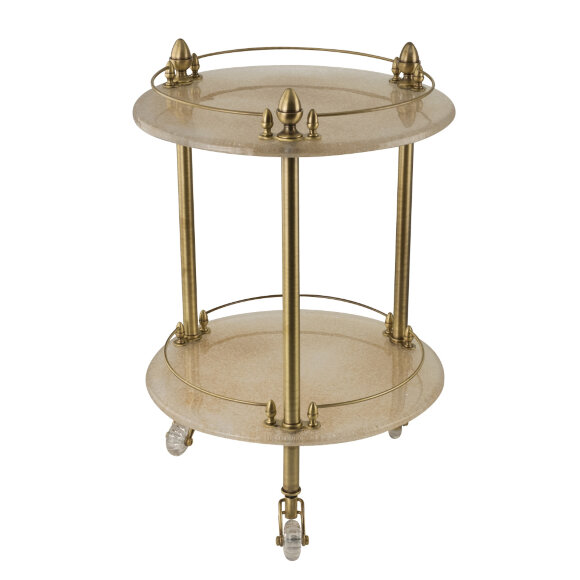 Столик на колёсиках, H57xD40 см, Migliore Elisabetta, бронза арт. 17015 Столик на колёсиках, H57xD40 см, Migliore Elisabetta, бронза арт. 17015