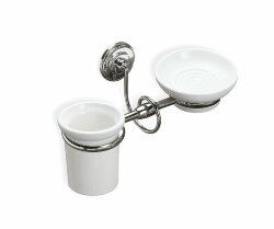 Настенные керамические стакан + мыльница Idra STIL HAUS, хром - белая керамика - I14(08-BI) Настенные керамические стакан + мыльница Idra STIL HAUS, хром - белая керамика - I14(08-BI)