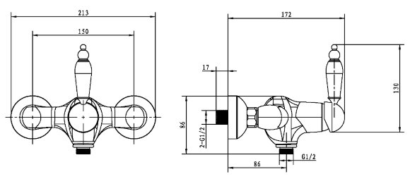 Смеситель для душа Imperiale Presente 324 Золото Boheme Смеситель для душа Imperiale Presente 324 Золото Boheme