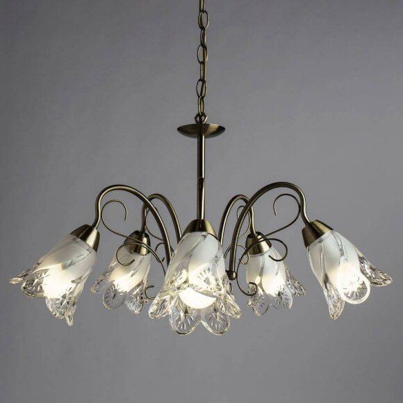 Подвесная люстра, вид хай-тек 2 Arte Lamp цвет:  белый - A6273LM-5AB Подвесная люстра, вид хай-тек 2 Arte Lamp цвет:  белый - A6273LM-5AB