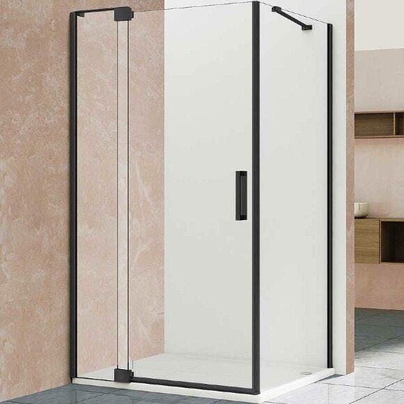 Душевой уголок Vincea (Италия), 110х90 профиль Черный стекло прозрачное Extra - VSR-1E101190CLB