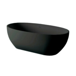 Ванна из искусственного камня 169х87х53 см, отдельностоящая, ARTCERAM FILE - FLW001 17, цвет: Черный
