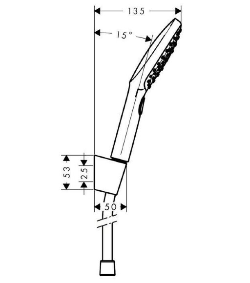 Hansgrohe душевой набор с держателем и шлангом 125см, Raindance Select E, глянцевый хром арт. 26700000
