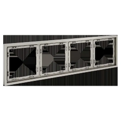 Рамка пластиковая Voltum S70 на 4 поста, цвет: кашемир, арт. VLS100403