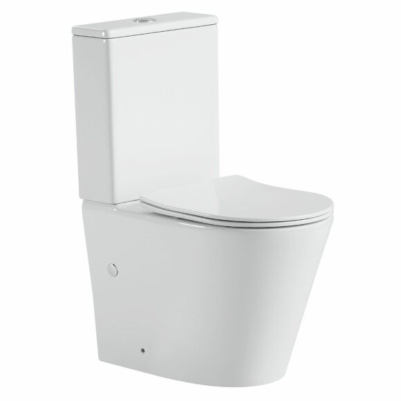 Унитаз компакт (610x360x850), W-7793 P-trap, Geberit, Rimless, anti-dirt, Black&White арт. 7793W