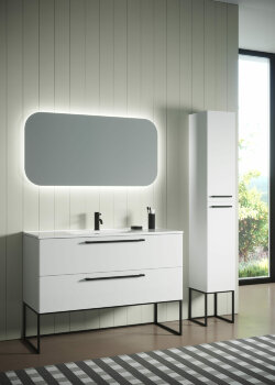 Тумба для раковины 2 выдвижных ящика (раковина r9090d) можно с рамой rts090bl SANVIT SITY арт. ksity090