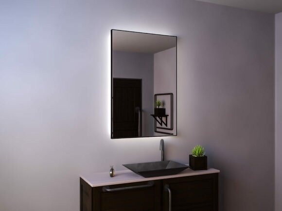 Зеркало с подсветкой и подогревом в тонкой раме Brams Extra 60х120 см, арт. BRAMSEXTRA60120