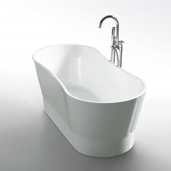 BelBagno Акриловая ванна 165x73, отдельностоящая, овальная, белая, арт. BB406-1650-730