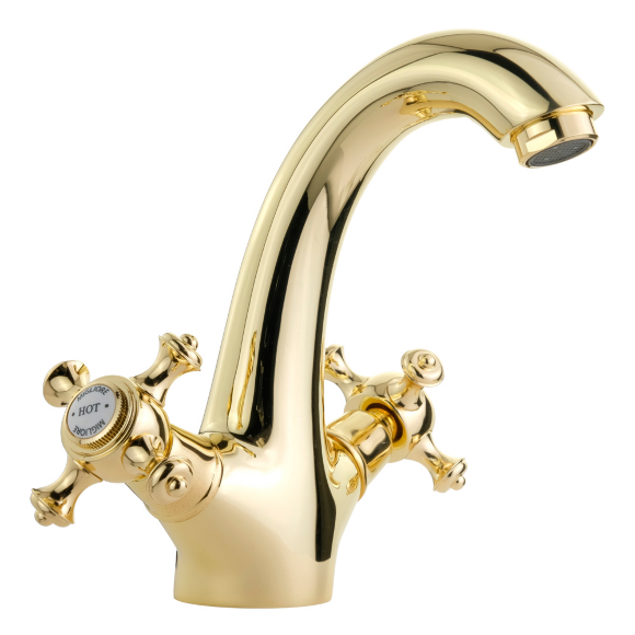 Смеситель для раковины, донный клапан "click-clack", Migliore Prestige, золото арт. 31601