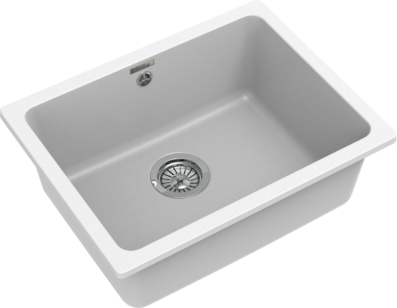 Кухонная мойка Berkana 560x430, 1 чаша, Rivelato, BK-50 brina цвет: белый