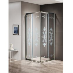 Душевой уголок с матовым принтом профиль Бронза GIUBILEO Бронза Cezares - GIUBILEO-A-2-100-SCORREVOLE-CP-Br