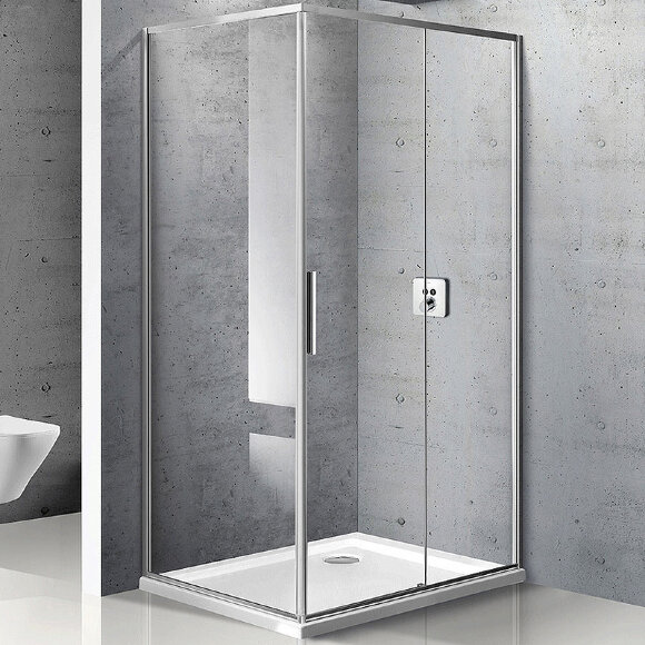 Душевой уголок Vincea (Италия), 120х90 профиль Хром стекло прозрачное Slim - VSR-2SL9012CL-R