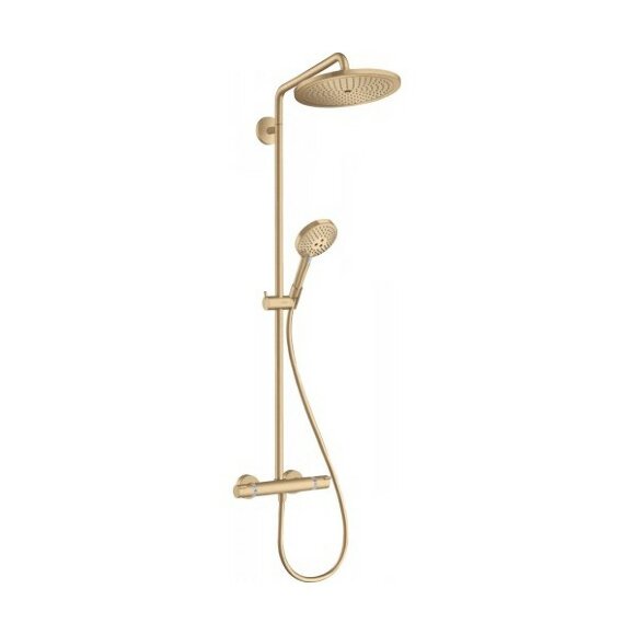 Hansgrohe душевая система с термостатом, Croma Select S, матовая бронза арт. 26891140