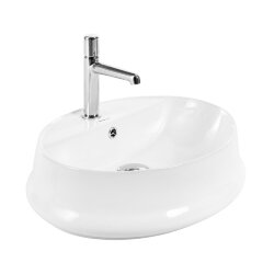 BelBagno Раковина накладная керамическая 460x575x150, овальная, глянцевый белый, арт. BB1399