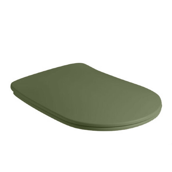 Сиденье для унитаза SLIM быстросъемное KERASAN Nolita, 539111 цвет Verde, петли хром