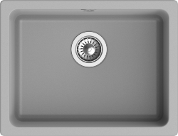 Кухонная мойка Berkana 560x430, 1 чаша, Rivelato, BK-50 grigio metallizzato цвет: серый