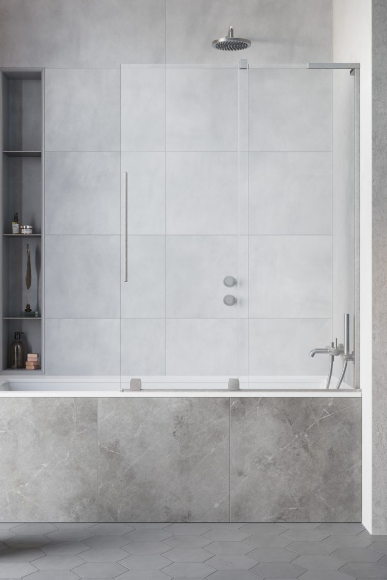 Шторка на ванну 100 х 150 см Radaway Furo SL Brushed Nickel PND II, цвет: никель брашированный, арт. 10309538-91-01R, 10112494-01-01