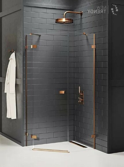 Душевое ограждение L 100x80x200 Avexa copper brushed New Trendy брашированная медь арт. EXK-3826