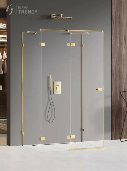 Душевое ограждение L 90x120x200 Avexa gold New Trendy золото арт. EXK-2105