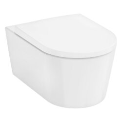 Hansgrohe унитаз подвесной 540x360 безободковый со смывом AquaFall и сиденье с микролифтом, EluPura Original S, матовый белый арт. HGSET012