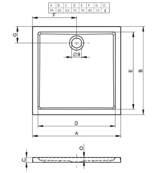 Акриловый душевой поддон Riho Zurich 248 80x80 белый DA5600500000000
