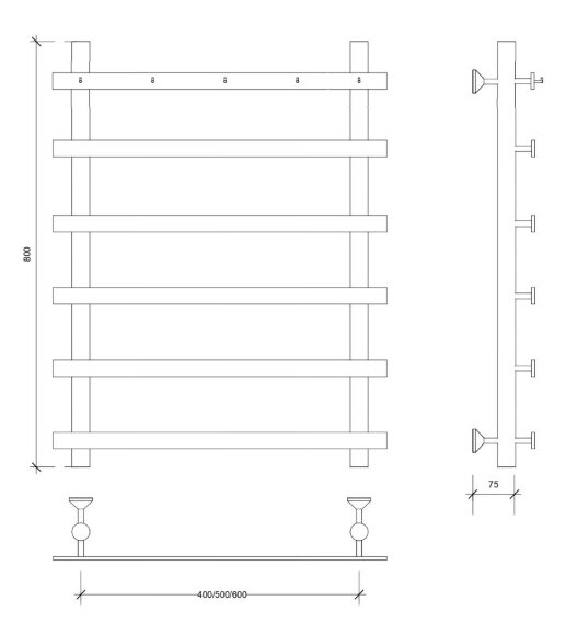 Полотенцесушитель водяной, хром, Secado 80x50, Понтида 1 К - 4603759401898 Полотенцесушитель водяной, хром, Secado 80x50, Понтида 1 К - 4603759401898