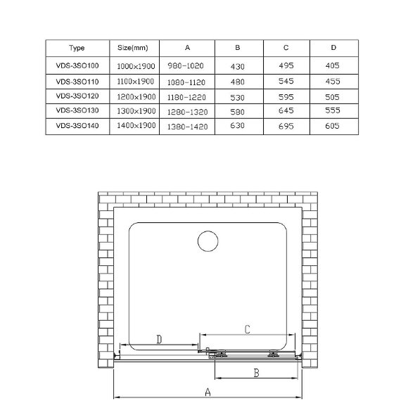 Душевая дверь Vincea (Италия), 130 профиль Хром стекло прозрачное Soft - VDS-3SO130CL