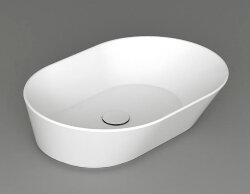 Раковина овал накладная-60*42*h16, Wave Simas, 5см, без отв.,WA02BIANCOMATT матовая белая