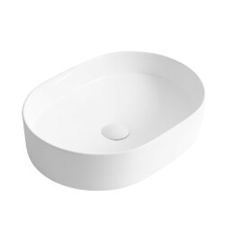 BelBagno Раковина накладная керамическая 500x370x135, овальная, глянцевый белый, арт. BB1483