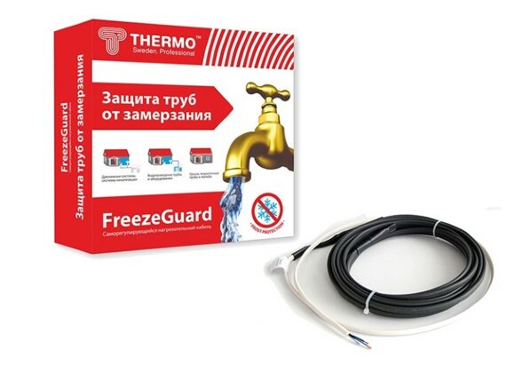 Комплект кабеля для обогрева труб 2м, 15 Вт/м Thermo FreezeGuard
