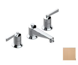 Смеситель для раковины на три отверстия устанавливаемый на борту с донным клапаном, THG Faubourg metal с рукоятками, matt blush pvd (H60) - G2U-151 Смеситель для раковины на три отверстия устанавливаемый на борту с донным клапаном, THG Faubourg metal с рукоятками, matt blush pvd (H60) - G2U-151