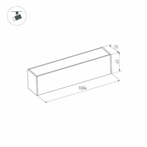 Трековый светодиодный светильник для магнитного шинопровода Mag-Flat-45-L1005-30W Warm3000 Arlight - 026962 Трековый светодиодный светильник для магнитного шинопровода Mag-Flat-45-L1005-30W Warm3000 Arlight - 026962