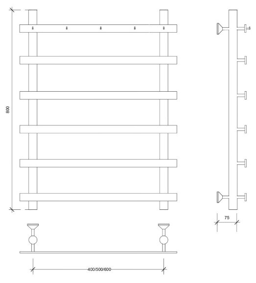 Полотенцесушитель водяной, черный, Secado 80x50, Понтида 1 К - 4673739227213 Полотенцесушитель водяной, черный, Secado 80x50, Понтида 1 К - 4673739227213