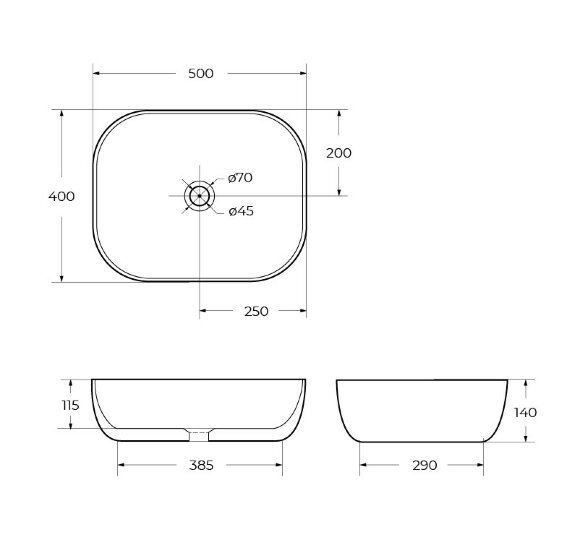 BelBagno Раковина накладная керамическая 500x400x140, полукруглая, матовый бежевый, арт. BB1302-H316 BelBagno Раковина накладная керамическая 500x400x140, полукруглая, матовый бежевый, арт. BB1302-H316