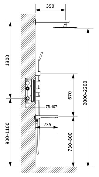 Timo Душевая система  Petruma Черный арт. SX-5149/03SM