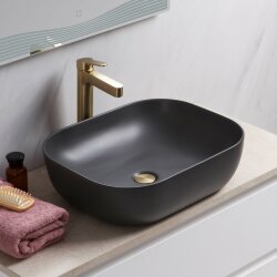BelBagno Раковина накладная керамическая 500x400x140, полукруглая, матовый серый, арт. BB1302-H311