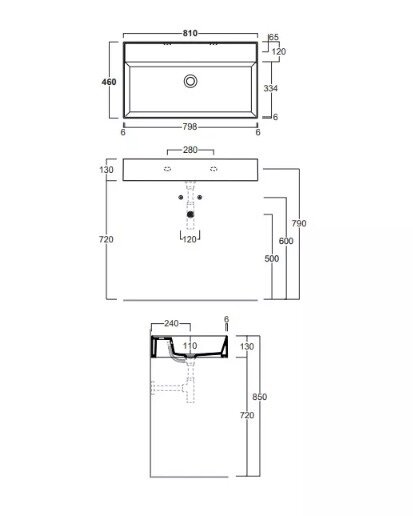 Раковина без отв. Наклад./Подвес.-81*46см, AGILE Simas, керамика, белая арт. AG81 bi0