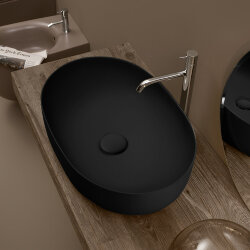 Раковина 60х40 см, без отв., накладная KERASAN Nolita, 534331*0 цвет: черный матовый Раковина 60х40 см, без отв., накладная KERASAN Nolita, 534331*0 цвет: черный матовый