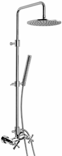 Душевая колонна из латуни, регулируемая по высоте 82-129,5 см: со смесителем и круглым антикальковым верхним душем 25 см, Emmevi Spirit New, 3100284/BR цвет: бронза Душевая колонна из латуни, регулируемая по высоте 82-129,5 см: со смесителем и круглым антикальковым верхним душем 25 см, Emmevi Spirit New, 3100284/BR цвет: бронза