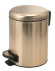 Круглый контейнер Gedy G-Potty для мусора с педалью-3 литра, цвет: матовое золото. арт. 3209(88)