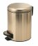 Круглый контейнер Gedy G-Potty для мусора с педалью-3 литра, цвет: матовое золото. арт. 3209(88)