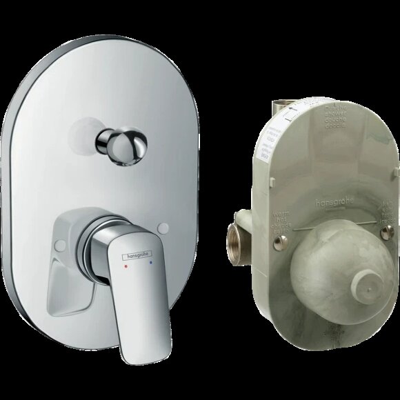 Hansgrohe смеситель для ванны скрытого монтажа, в комплекте с монтажной частью, Logis, глянцевый хром арт. 71409000