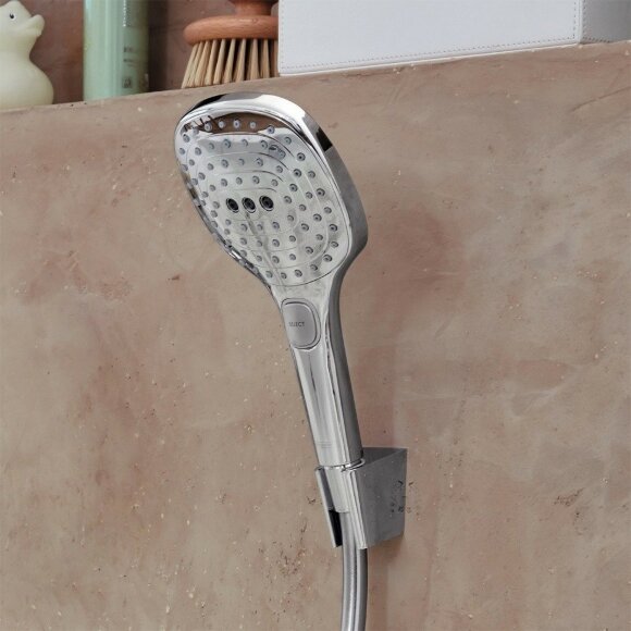 Hansgrohe душевой набор с держателем и шлангом 160см, Raindance Select E, глянцевый хром арт. 26720000