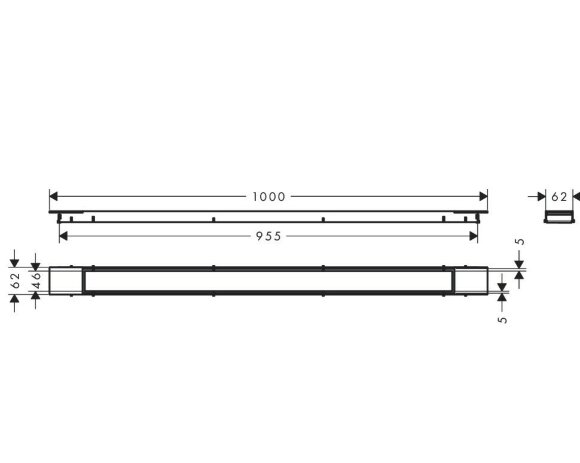 Hansgrohe внешняя часть трапа для душа Plus, 100 см, с регулировкой по высоте, RainDrain Match, матовый черный арт. 56217670 Hansgrohe внешняя часть трапа для душа Plus, 100 см, с регулировкой по высоте, RainDrain Match, матовый черный арт. 56217670